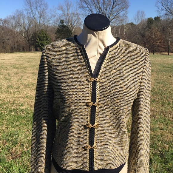 St John Couture Gold Black Metallic Jacket***STUNNING & GLAMOROUS***Sz 2 - Picture 12 of 16